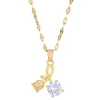 Copper IG Style Flower Pendant Necklace main image 3