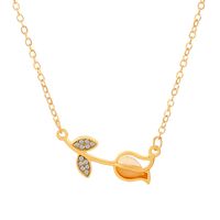 Copper IG Style Flower Pendant Necklace sku image 2