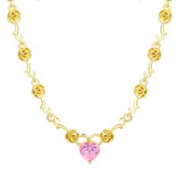 Copper IG Style Flower Pendant Necklace sku image 7