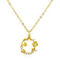 Copper IG Style Flower Pendant Necklace sku image 5