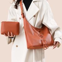 Women's Medium Pu Leather Solid Color Streetwear Zipper Tote Bag main image 6