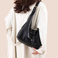 Women's Medium Pu Leather Solid Color Streetwear Zipper Tote Bag main image 4