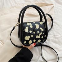 Women's Small Pu Leather Round Dots Streetwear Magnetic Buckle Handbag Crossbody Bag sku image 4