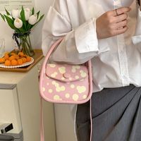 Women's Small Pu Leather Round Dots Streetwear Magnetic Buckle Handbag Crossbody Bag sku image 5