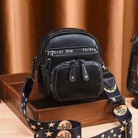Women's Large Pu Leather Letter Business Oval Zipper Crossbody Bag sku image 1