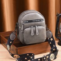 Women's Large Pu Leather Letter Business Oval Zipper Crossbody Bag sku image 2