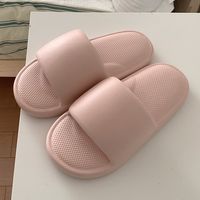 Women's Basic Solid Color Open Toe Slides Slippers main image 4