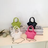 Women's Pu Leather Solid Color Clothes Cute Square Magnetic Buckle Handbag Crossbody Bag main image 1