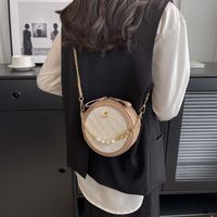 Women's Small Pu Leather Lattice Cherry Streetwear Pearls Zipper Crossbody Bag sku image 2