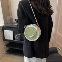 Women's Small Pu Leather Lattice Cherry Streetwear Pearls Zipper Crossbody Bag sku image 3