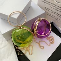 Women's Small Arylic Solid Color Streetwear Transparent Lock Clasp Crossbody Bag main image 3