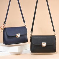 Women's Small Pu Leather Solid Color Basic Lock Clasp Crossbody Bag main image 1