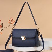 Women's Small Pu Leather Solid Color Basic Lock Clasp Crossbody Bag sku image 2