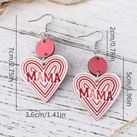 1 Pair Retro Heart Shape Wood Drop Earrings main image 4