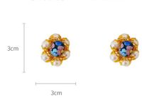 1 Pair Vintage Style Flower Imitation Pearl Alloy Glass Ear Studs main image 2