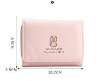 Frau Kaninchen Einfarbig Pu-Leder Seitlicher Reißverschluss Brieftaschen main image 2