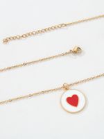 Copper 18K Gold Plated Y2K Heart Shape Enamel Pendant Necklace main image 4
