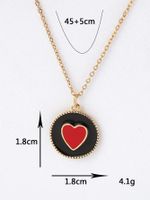 Copper 18K Gold Plated Y2K Heart Shape Enamel Pendant Necklace main image 3