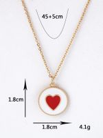 Copper 18K Gold Plated Y2K Heart Shape Enamel Pendant Necklace main image 2