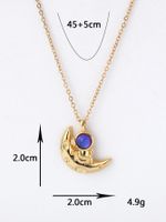 Copper 18K Gold Plated IG Style Astronaut Moon Inlay Zircon Pendant Necklace main image 2