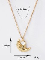 Copper 18K Gold Plated IG Style Astronaut Moon Inlay Zircon Pendant Necklace main image 3