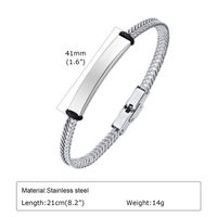 201 Stainless Steel 18K Gold Plated Simple Style Commute Plating Solid Color ID Bracelet sku image 3