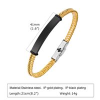 201 Stainless Steel 18K Gold Plated Simple Style Commute Plating Solid Color ID Bracelet sku image 4