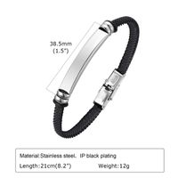 201 Stainless Steel 18K Gold Plated Simple Style Commute Plating Solid Color ID Bracelet sku image 2