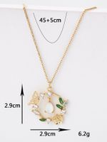 Copper 18K Gold Plated IG Style Water Droplets Wreath Butterfly Inlay Zircon Pendant Necklace main image 2