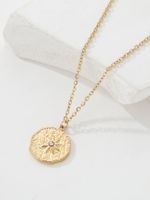 Copper 18K Gold Plated Simple Style Star Eye Inlay Zircon Pendant Necklace sku image 1