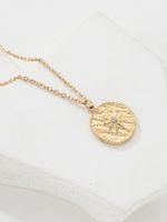 Cobre Chapados en oro de 18k Estilo Simple Estrella Ojo Embutido Circón Collar Colgante main image 6