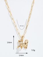 Copper 18K Gold Plated Cute Elephant Cat Plating Inlay Artificial Pearls Zircon Pendant Necklace main image 3