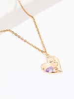 Copper 18K Gold Plated Simple Style Heart Shape Butterfly Hollow Out Inlay Artificial Pearls Zircon Pendant Necklace main image 4