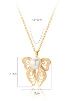 Copper 18K Gold Plated Simple Style Heart Shape Butterfly Hollow Out Inlay Artificial Pearls Zircon Pendant Necklace main image 2