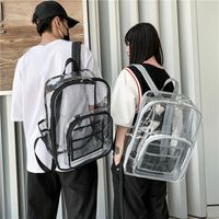 Waterproof Solid Color Casual School Daily School Backpack main image 2