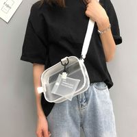 Women's Small PVC Solid Color Streetwear Zipper Jelly Bag sku image 1