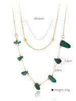 Stainless Steel 18K Gold Plated Vintage Style Irregular Round Natural Stone Zircon Double Layer Necklaces main image 3