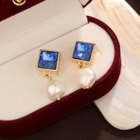 1 Pair Elegant Retro Irregular Pearl Freshwater Pearl Copper Natural Stone 18K Gold Plated Drop Earrings main image 6