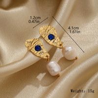 1 Pair Elegant Retro Irregular Pearl Freshwater Pearl Copper Natural Stone 18K Gold Plated Drop Earrings sku image 1