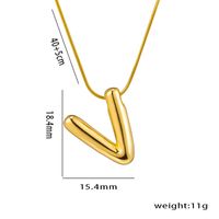 Titanium Steel Simple Style Letter Plating Pendant Necklace sku image 21