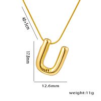 Titanium Steel Simple Style Letter Plating Pendant Necklace sku image 20