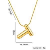 Titanium Steel Simple Style Letter Plating Pendant Necklace sku image 19