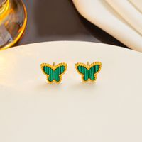 Titanium Steel Simple Style Butterfly Plating Earrings main image 3