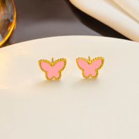 Titan Stahl Einfacher Stil Schmetterling Überzug Ohrringe sku image 5