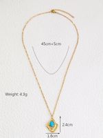 Copper 18K Gold Plated Simple Style Gossip Eye Inlay Natural Stone Zircon Pendant Necklace main image 3