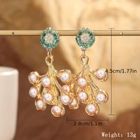 1 Pair Elegant Glam Irregular Inlay Copper Freshwater Pearl 18K Gold Plated Drop Earrings sku image 1