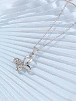 Simple Style Shiny Butterfly Alloy Inlay Zircon Silver Plated Women's Pendant Necklace main image 5