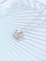 Simple Style Shiny Butterfly Alloy Inlay Zircon Silver Plated Women's Pendant Necklace main image 9