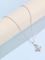 Simple Style Shiny Butterfly Alloy Inlay Zircon Silver Plated Women's Pendant Necklace main image 4