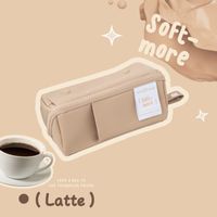 Letter Solid Color Pu Leather Learning Korean Style Pencil Case sku image 2